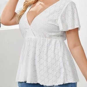 White Empire Waist Top